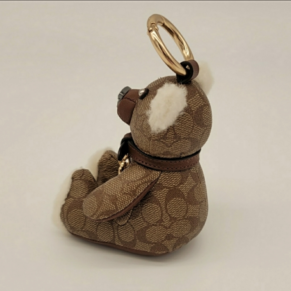 NWT Coach Teddy Bear Shearling Charm - Picture 7 of 8